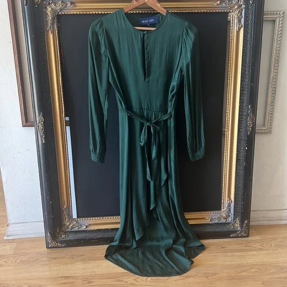 slim fit dress slacks Zapaka Women Dark Green Long Mother of The Bride Dress A-Line Chiffon Round Neck Wedding Guest Dress, Dark Green / US8 main image 1